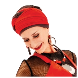 TURBAN LESLIE TAUPE/ROUGE BAMBOU