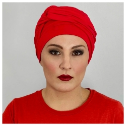 TURBAN ADELE ROUGE BAMBOU